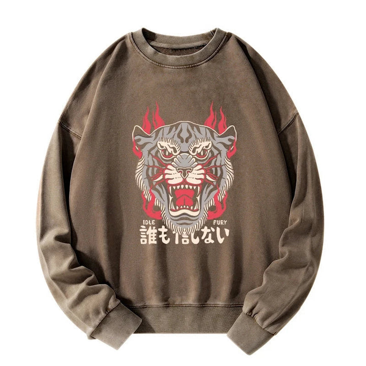 Japanese Tiger Fire Washed Sweatshirt