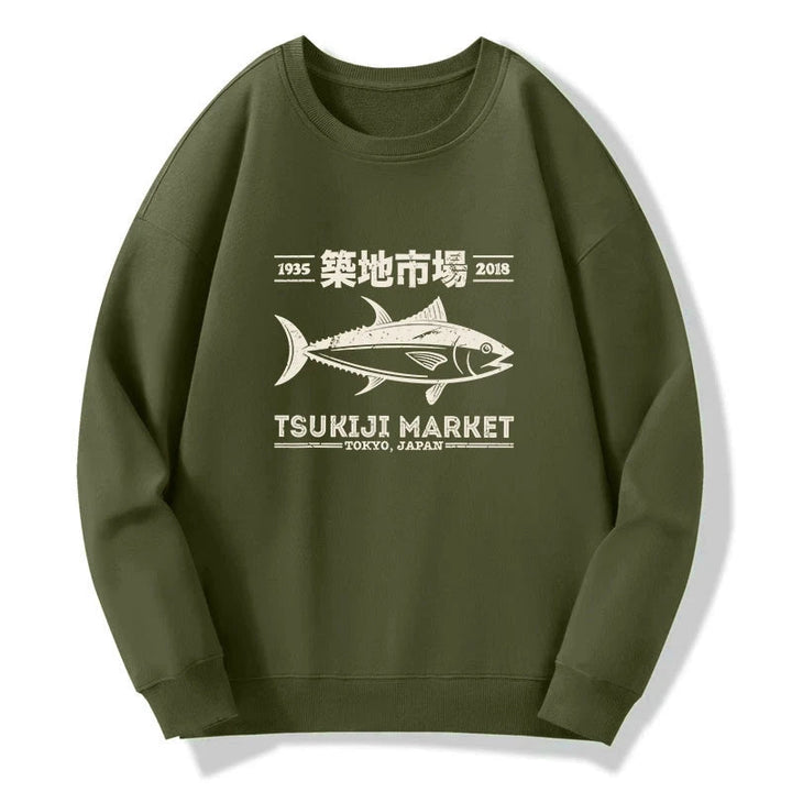 Retro Tsukiji Fish Market Streetwear Tokyo Sweatshirt