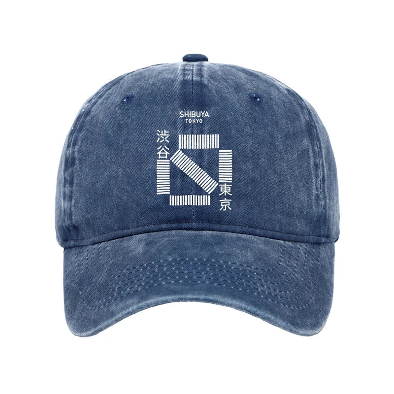 Japanese Shibuya Crossing Washed Cap