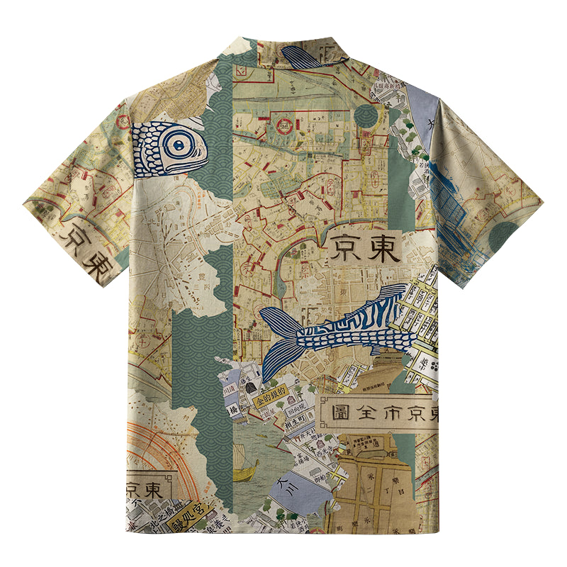 Old Tokyo Maps Button-up Shirt