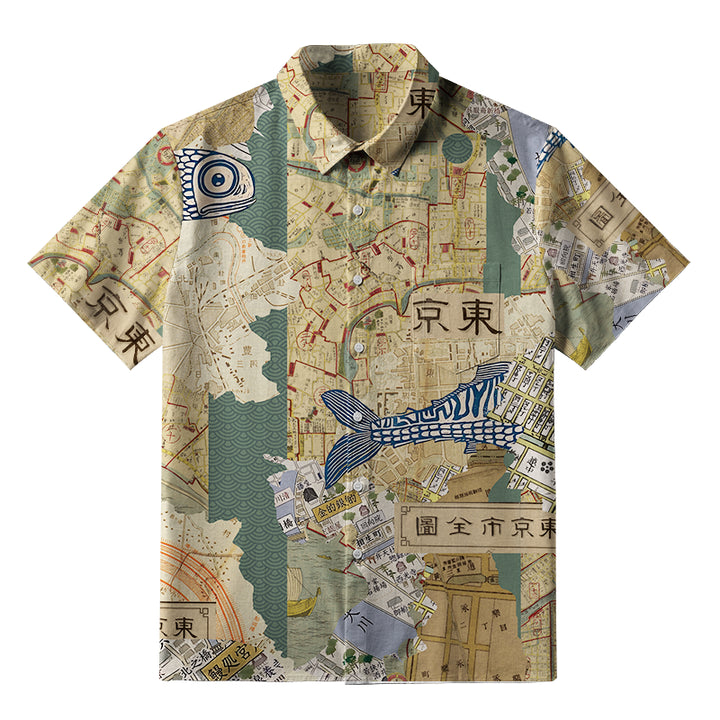 Old Tokyo Maps Button-up Shirt