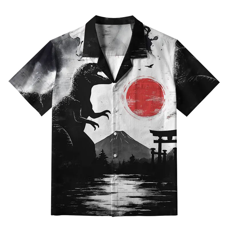 Monster Under Mount Fuji Aloha Hawaiian Shirt