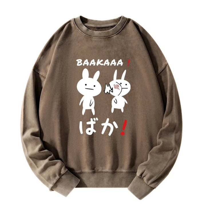 Anime Baka Manga Slap Washed Sweatshirt