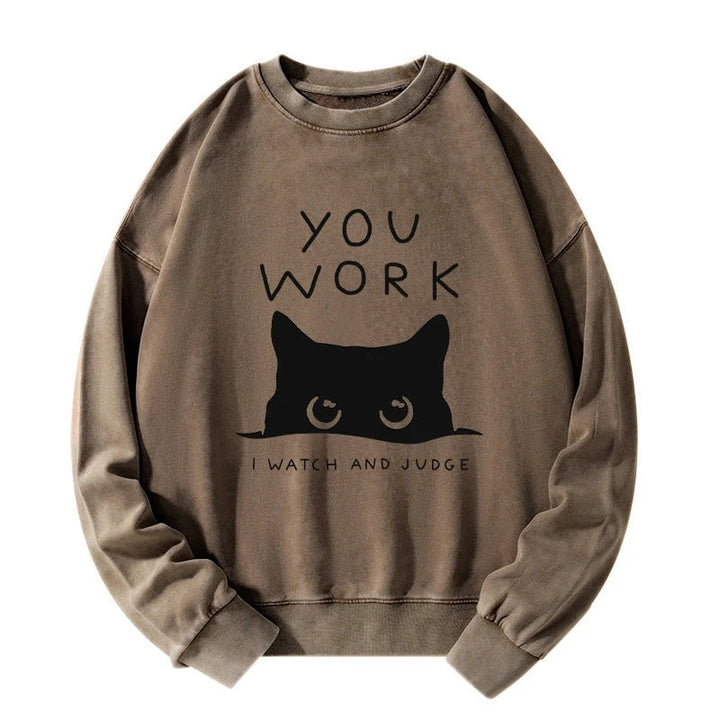 A Cat That Spies Washed Sweatshirt