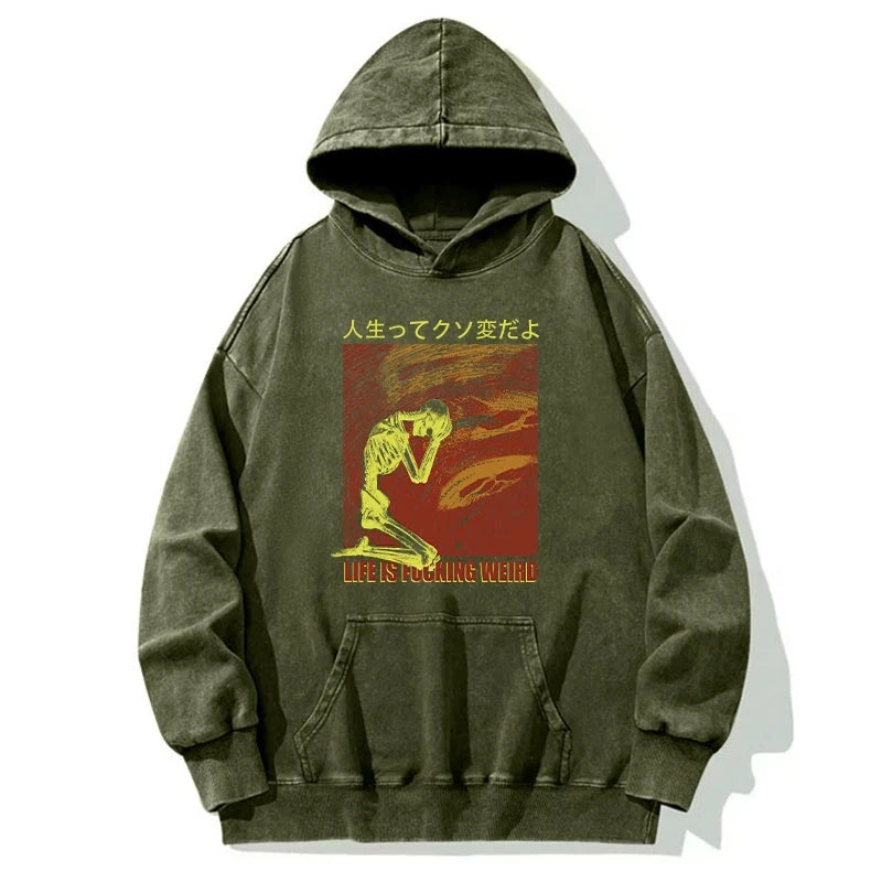 Skeleton Life is Fu Washed Hoodie