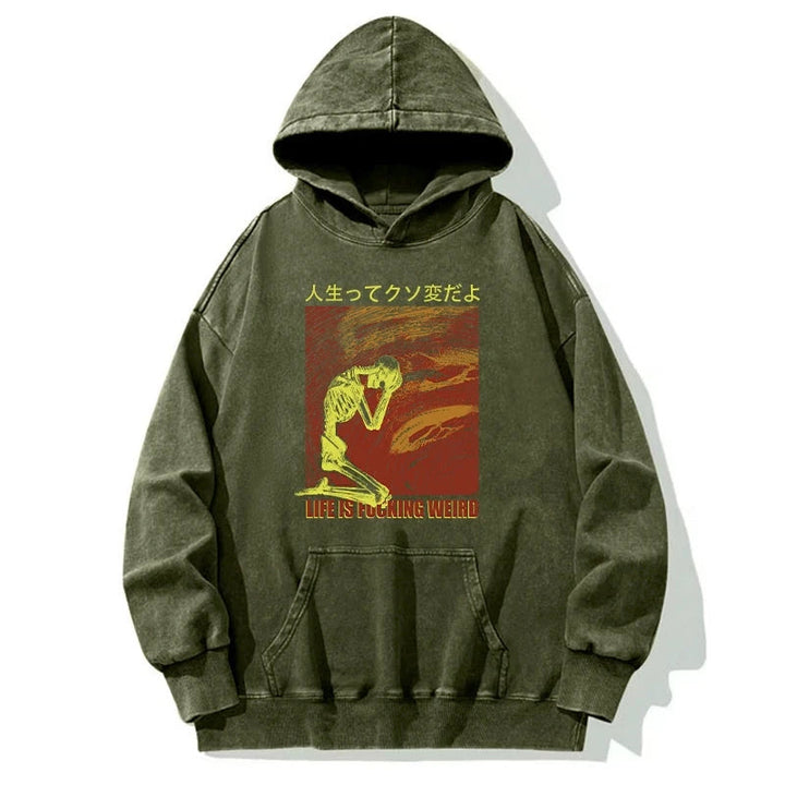 Skeleton Life is Fu Washed Hoodie