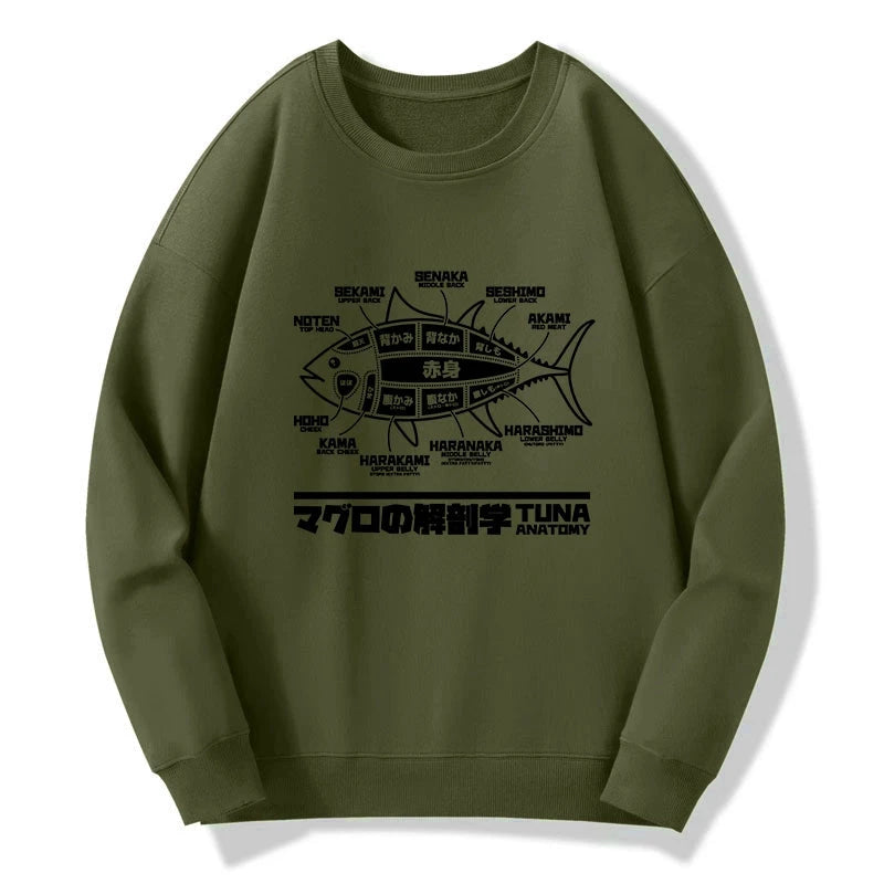 Tuna Dissection Map Japanese Sweatshirt