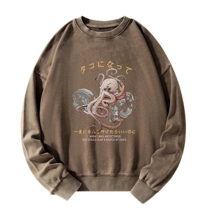 I Wish I Was An Octopus Washed Sweatshirt