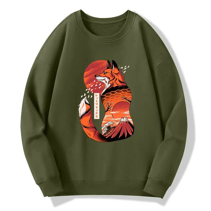 Japanese Fox KitsuneTattoo Sweatshirt