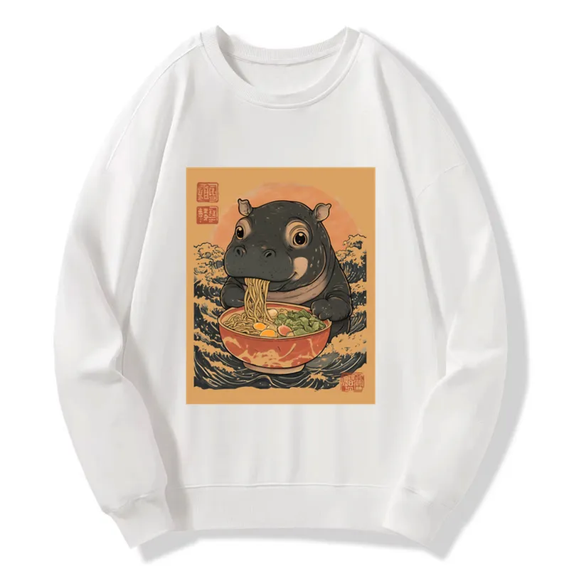 Moo Deng Eat Ramen Sweatshirt