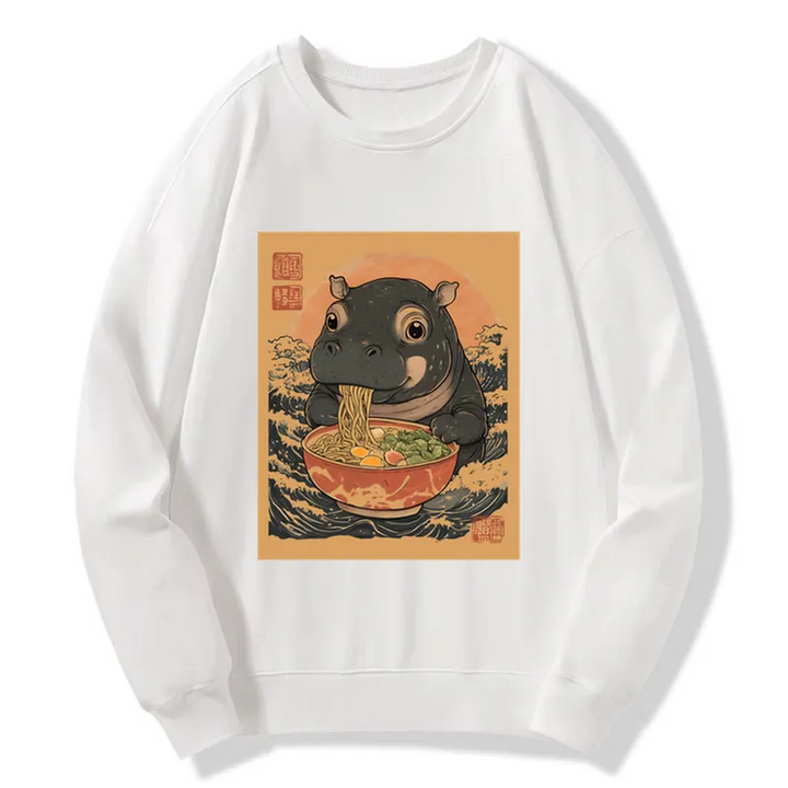 Moo Deng Eat Ramen Sweatshirt