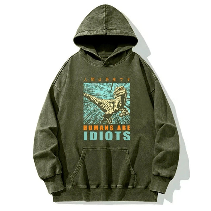 Mocking Dinosaurs Japanese Washed Hoodie