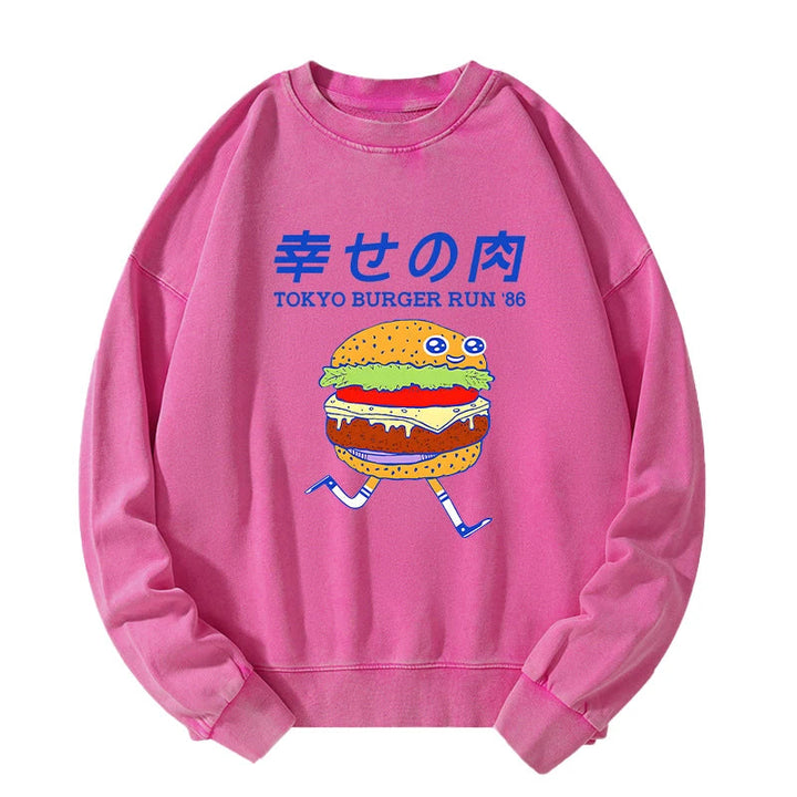 Tokyo Burger Run Japanese Washed Sweatshirt