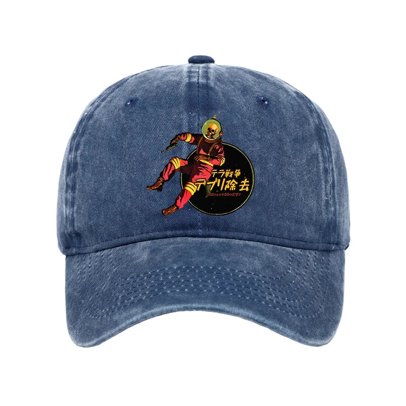 Skeleton Astronaut Washed Cap