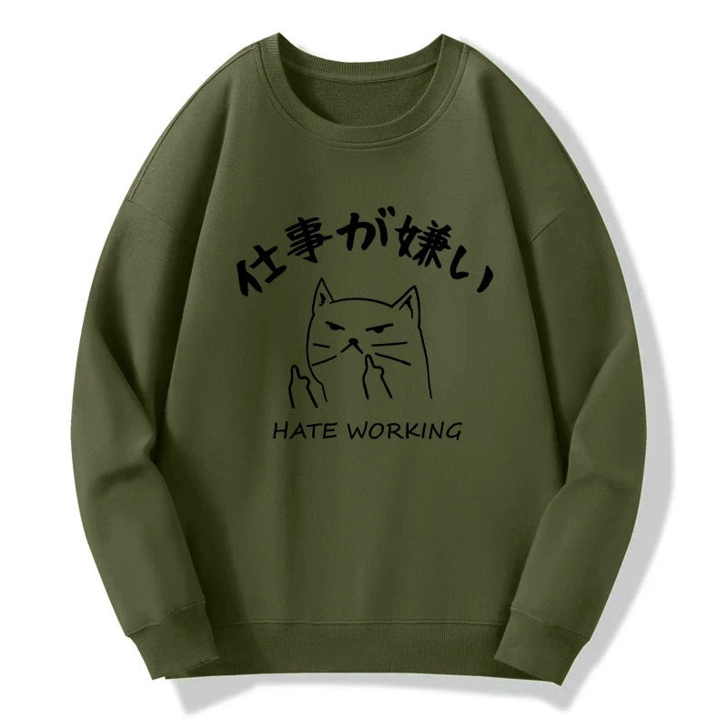 A Cat That Hates Work Sweatshirt