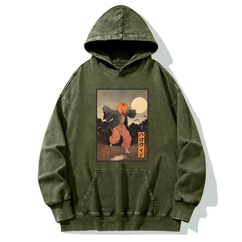 Japanese Pumpkin Monster Washed Hoodie