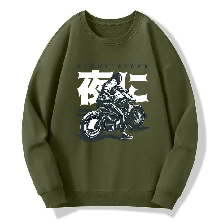 Motorcyclist Japanese Night Rider Sweatshirt