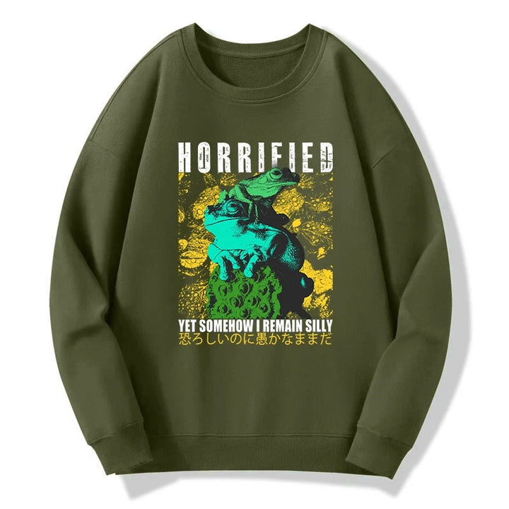 Horrified Two Frogs Funny Sweatshirt