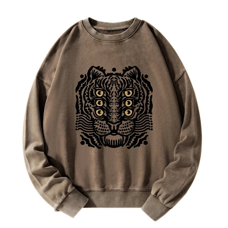 Six-eyed Cat Japanese Washed Sweatshirt