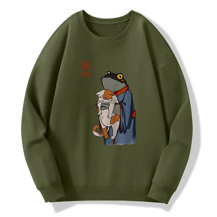 The Frog Holds The Cat Sweatshirt