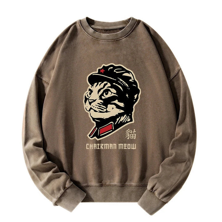 Chinese Spirit Cat Washed Sweatshirt