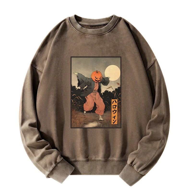 Japanese Pumpkin Monster Washed Sweatshirt