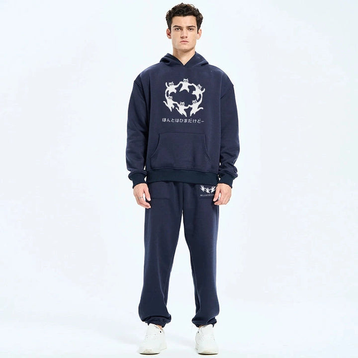 Leisure Cats Japanese Fleece Lined Hoodie Set