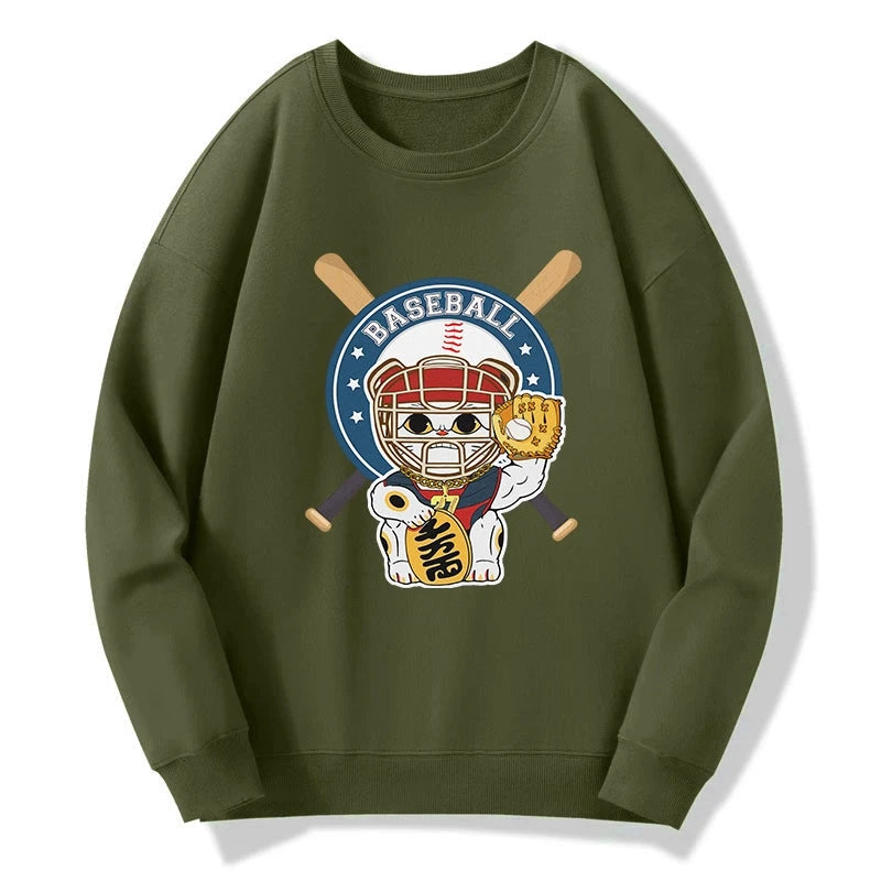 Janpaese Baseball Cat Sweatshirt
