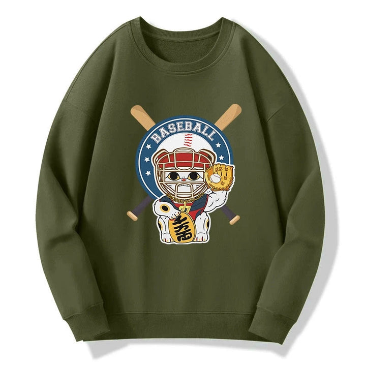 Janpaese Baseball Cat Sweatshirt