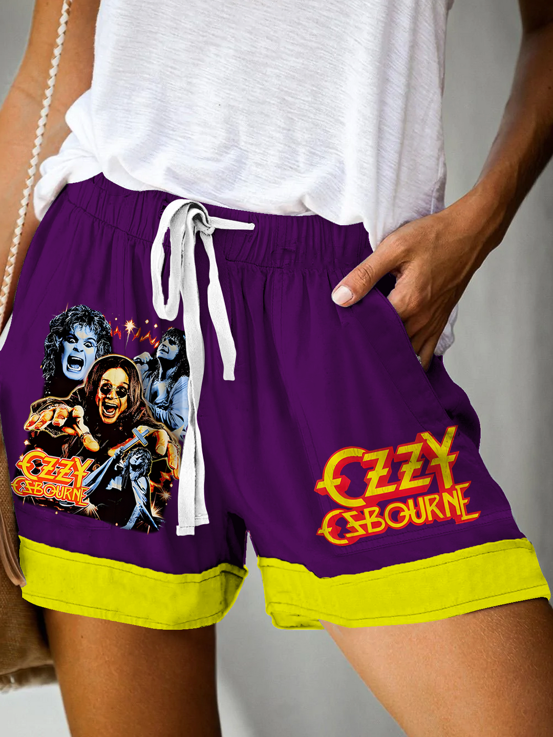 Ozzy Osbourne Print Casual Shorts