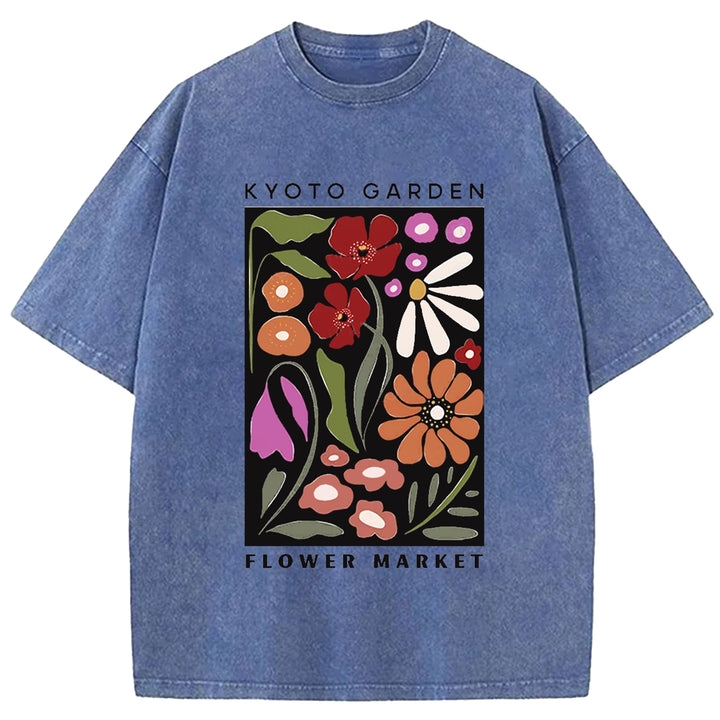 Vintage Flower Market Washed Crew Neck T-Shirt