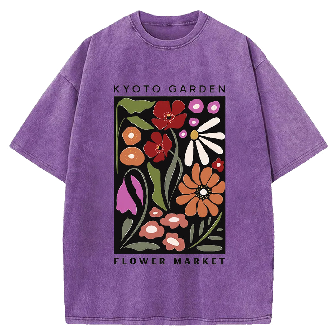 Vintage Flower Market Washed Crew Neck T-Shirt