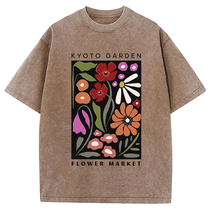 Vintage Flower Market Washed Crew Neck T-Shirt