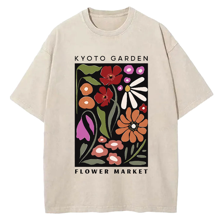 Vintage Flower Market Washed Crew Neck T-Shirt