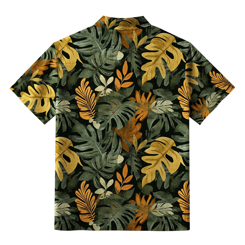 Tropical Leaf Frenzy Button-up Shirt