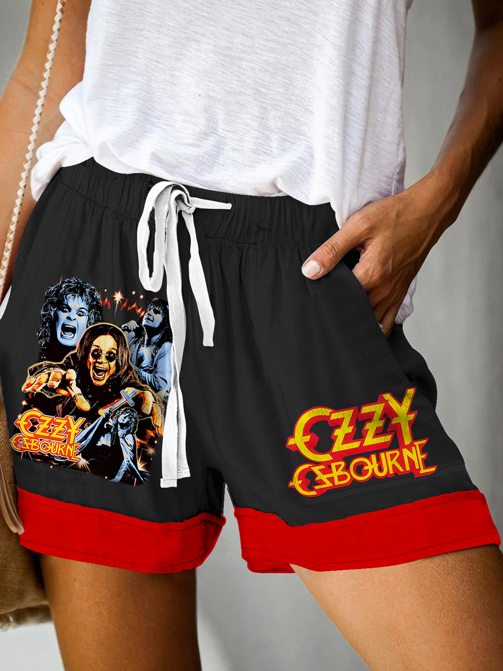Ozzy Osbourne Print Casual Shorts