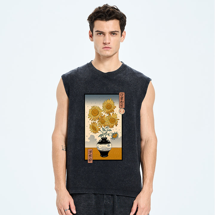 Sunflowers Ukiyo-e Tank