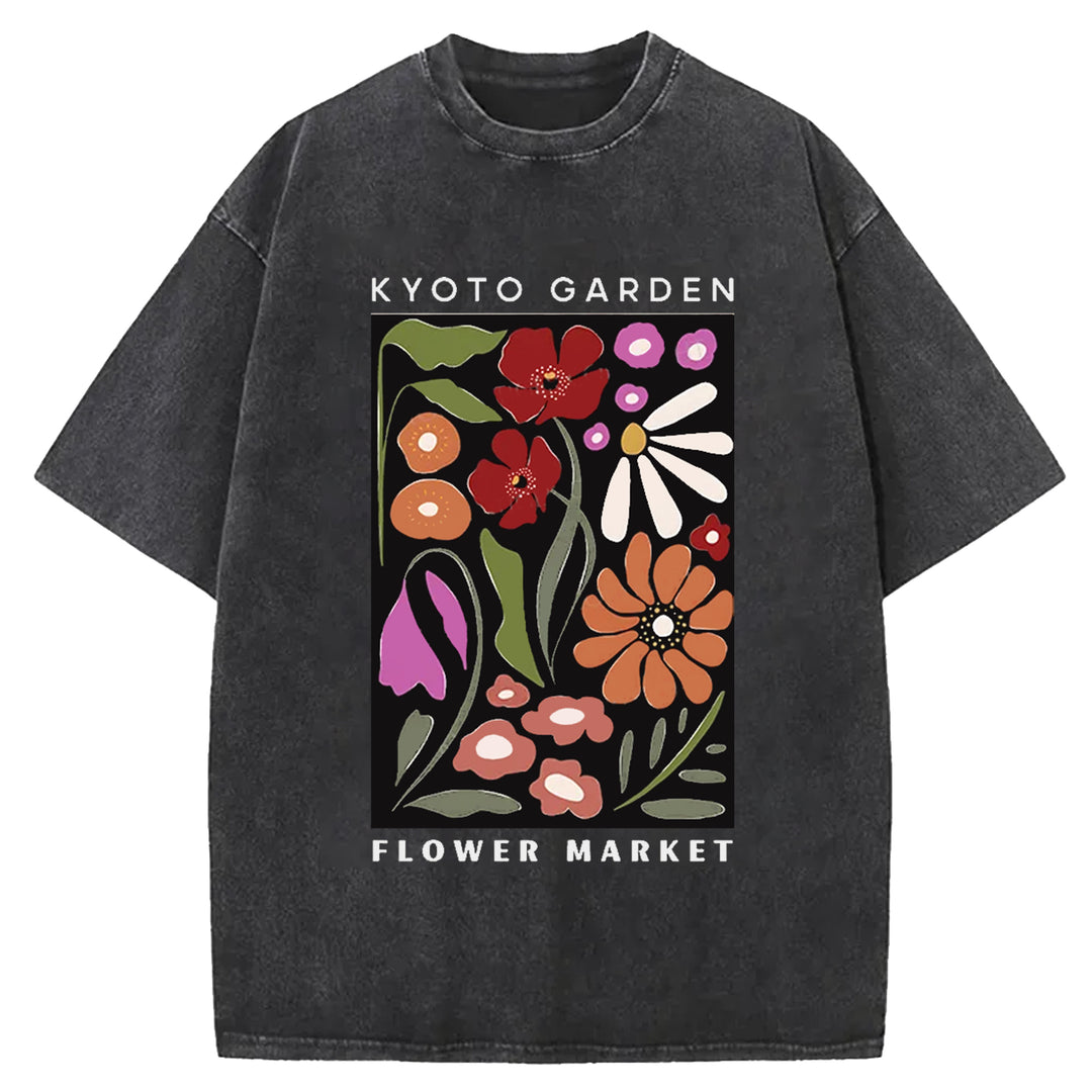 Vintage Flower Market Washed Crew Neck T-Shirt