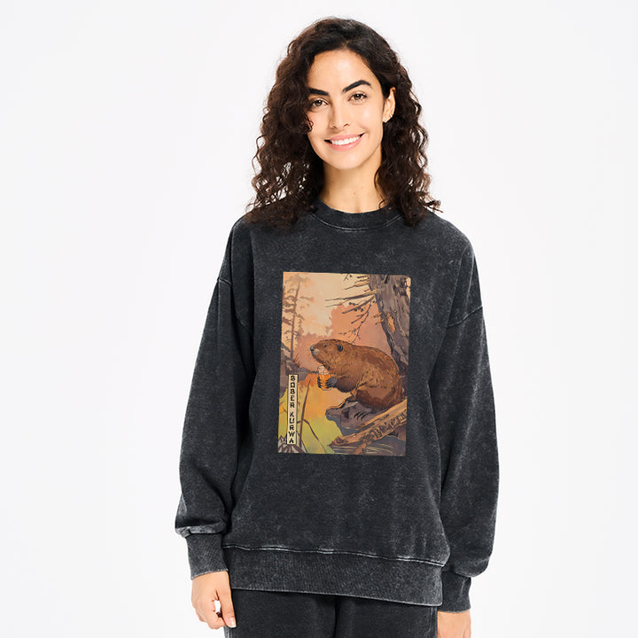 Beaver By The River Washed Sweatshirt