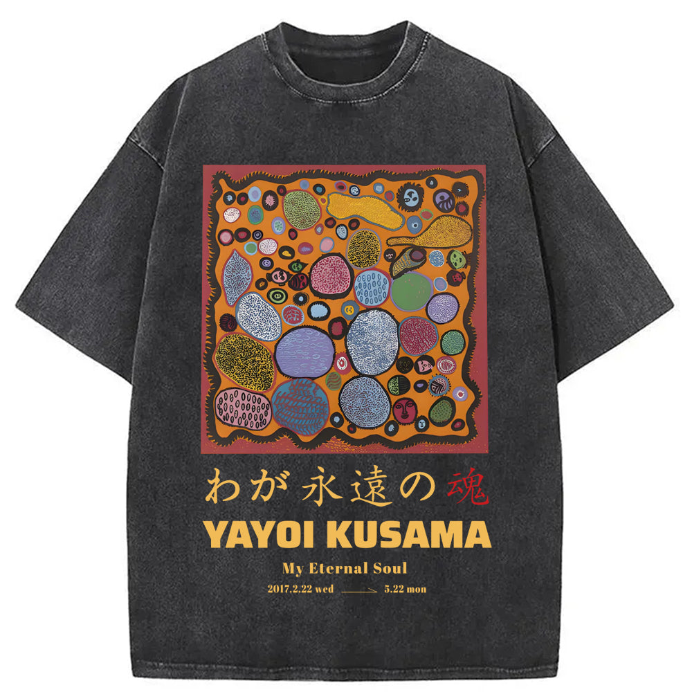 Yayoi Kusama My Enternal Soul Washed Crew Neck T-Shirt