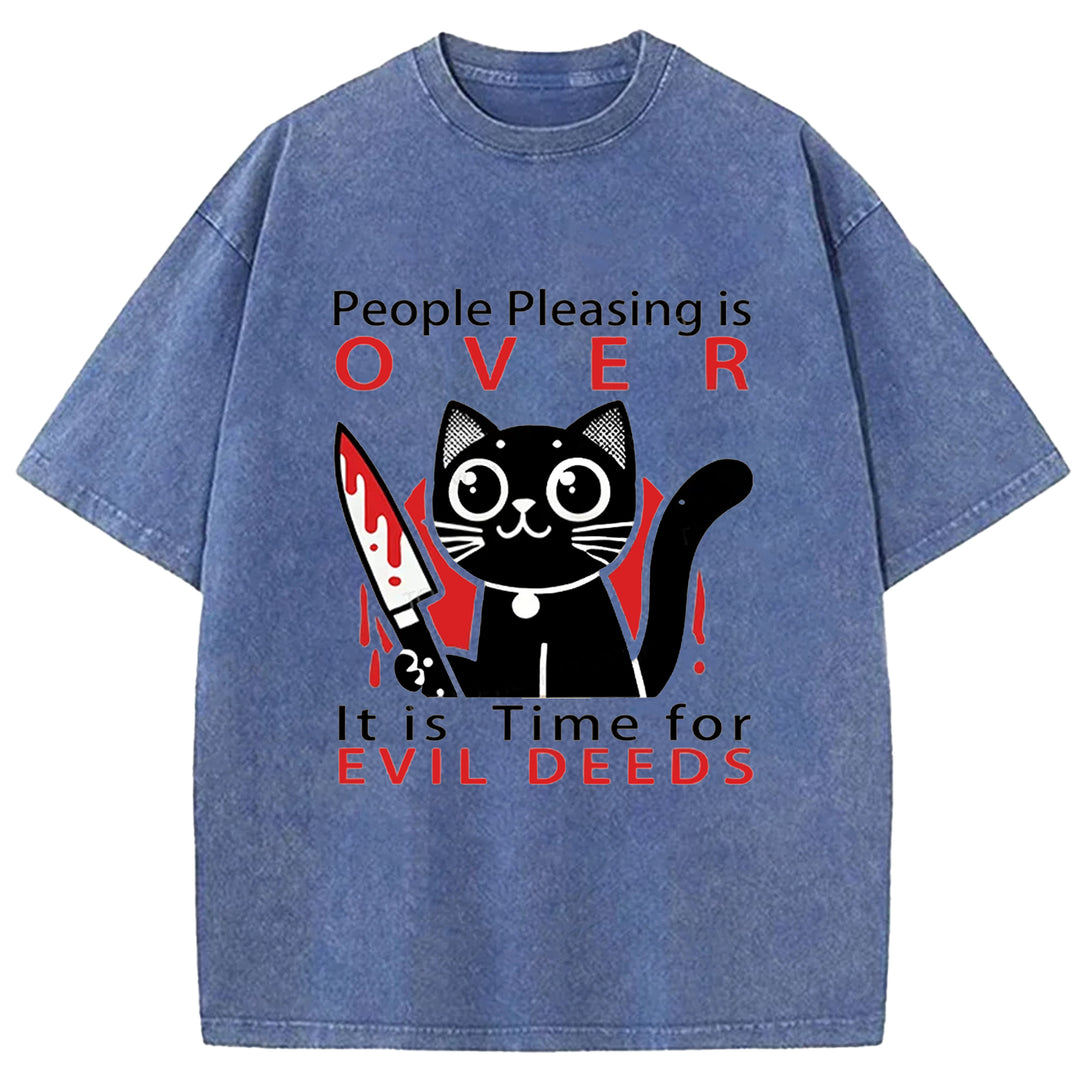 People Pleasing is Over Washed Crew Neck T-shirt