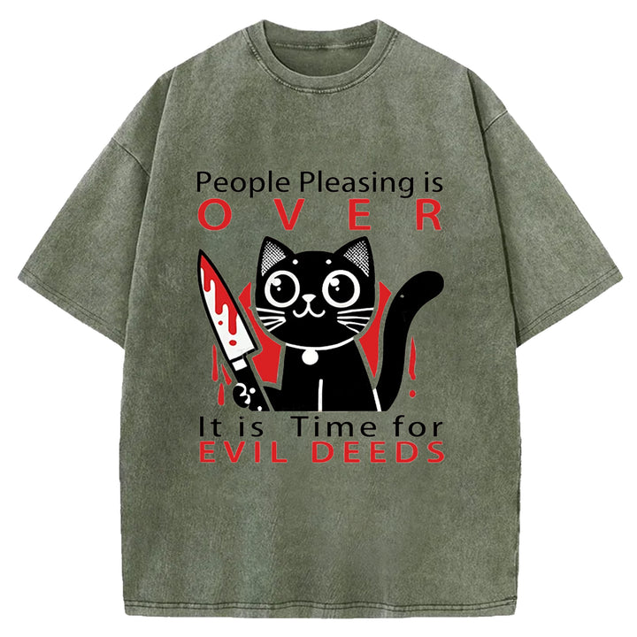 People Pleasing is Over Washed Crew Neck T-shirt