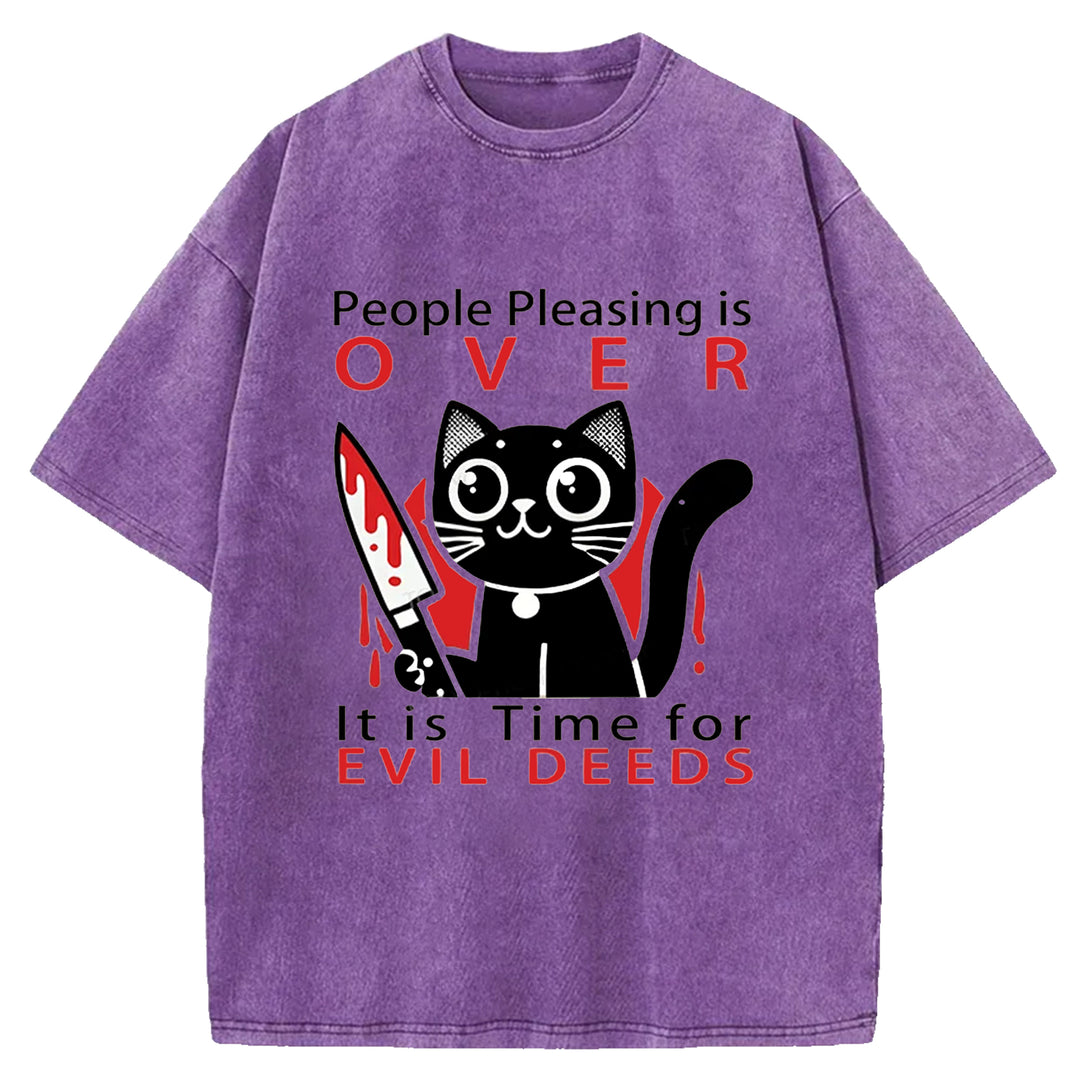 People Pleasing is Over Washed Crew Neck T-shirt