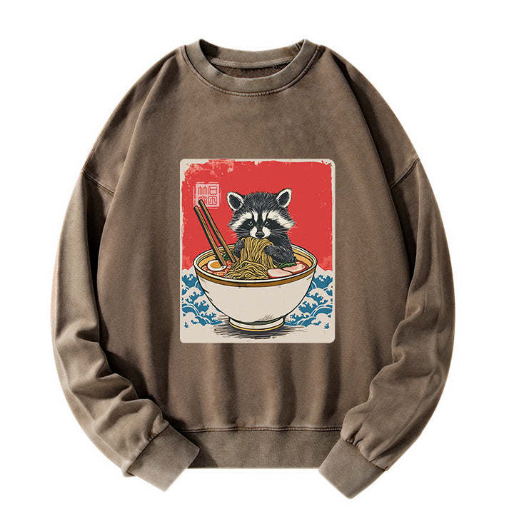 Ramen Lover Raccoon Washed Sweatshirt