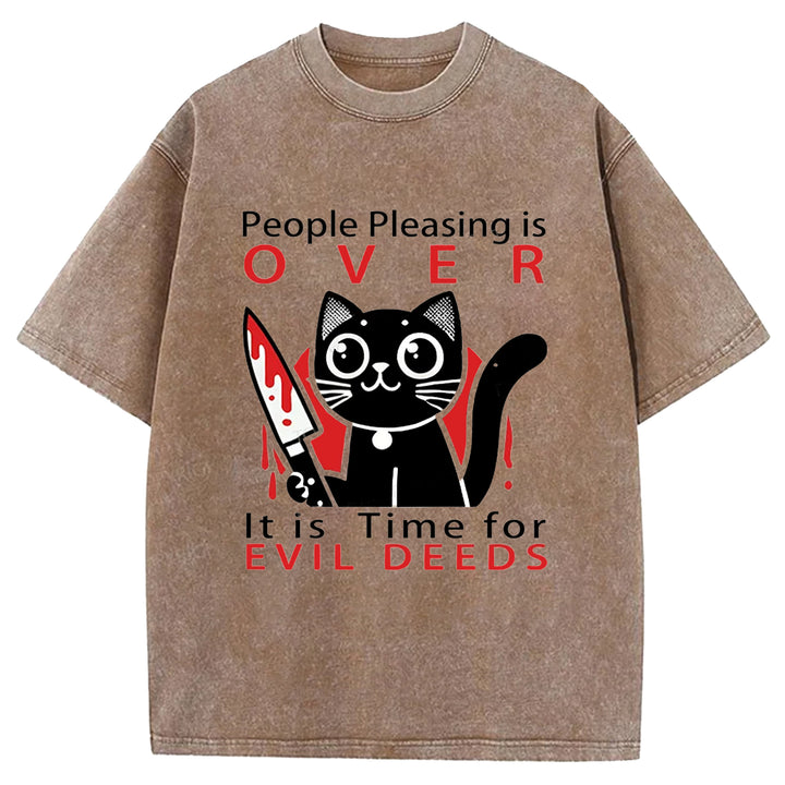 People Pleasing is Over Washed Crew Neck T-shirt
