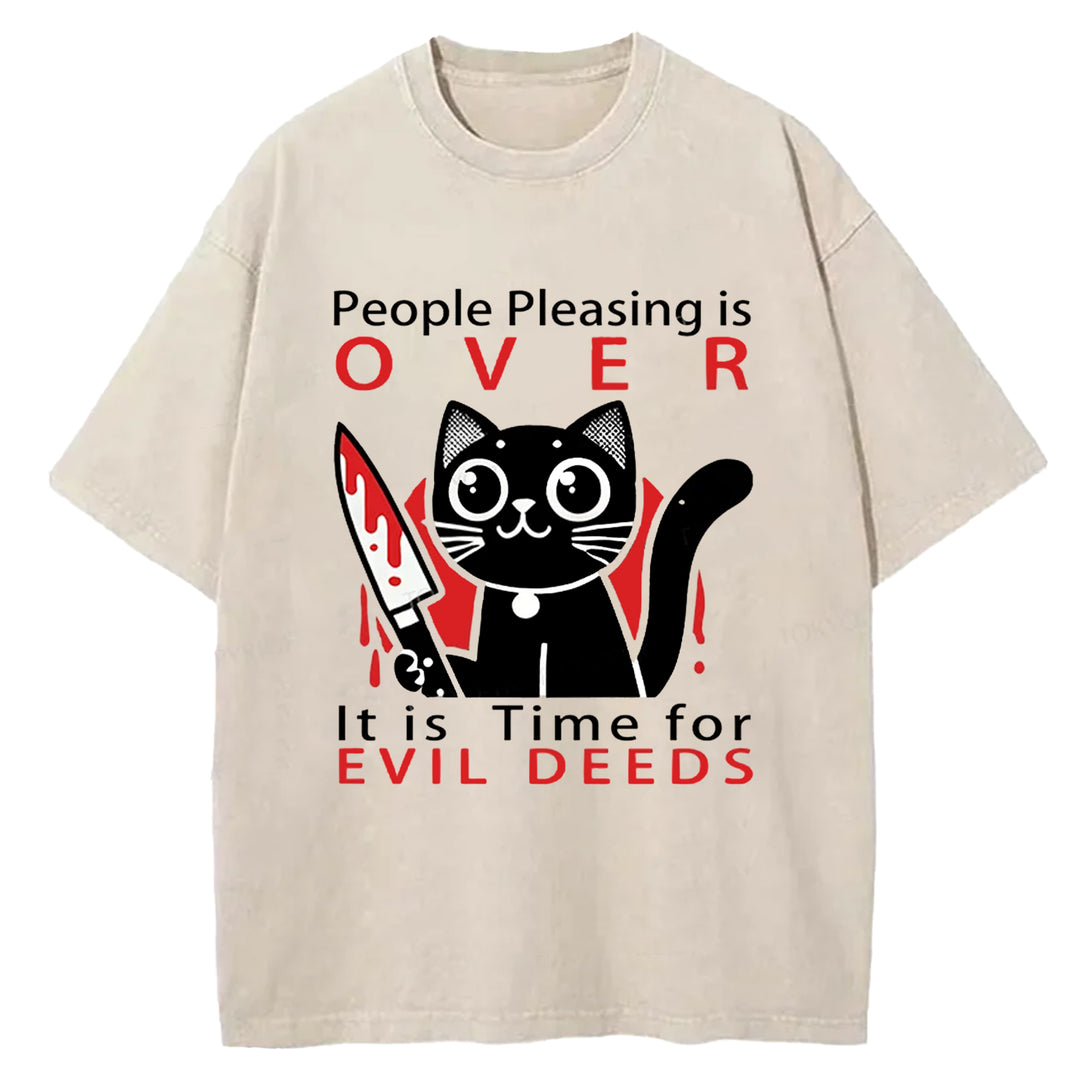People Pleasing is Over Washed Crew Neck T-shirt