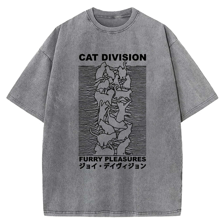 CAT DIVISION FURRY PLEASURES Washed Crew Neck T-Shirt