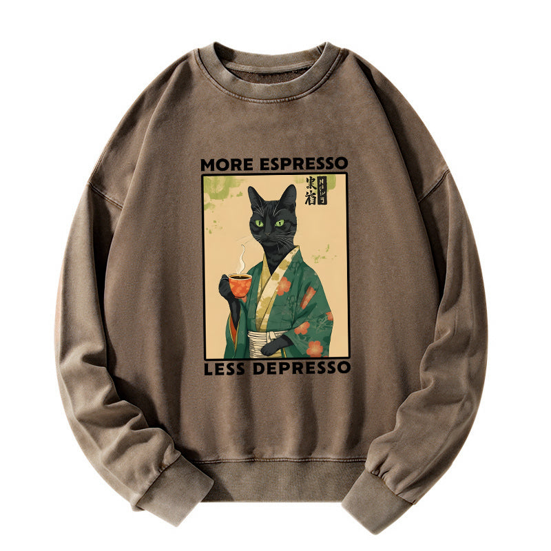 More Caffeine Less Sadness Washed Sweatshirt