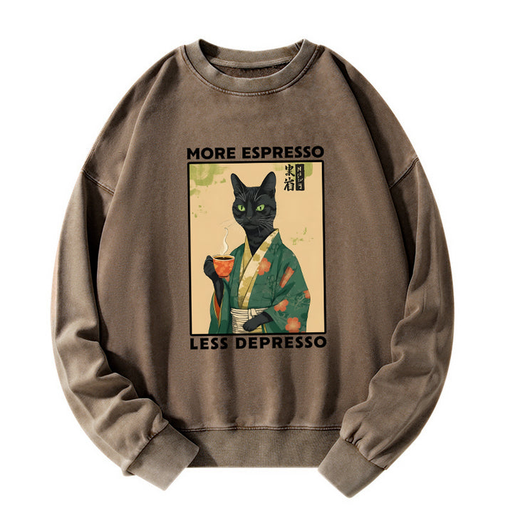 More Caffeine Less Sadness Washed Sweatshirt