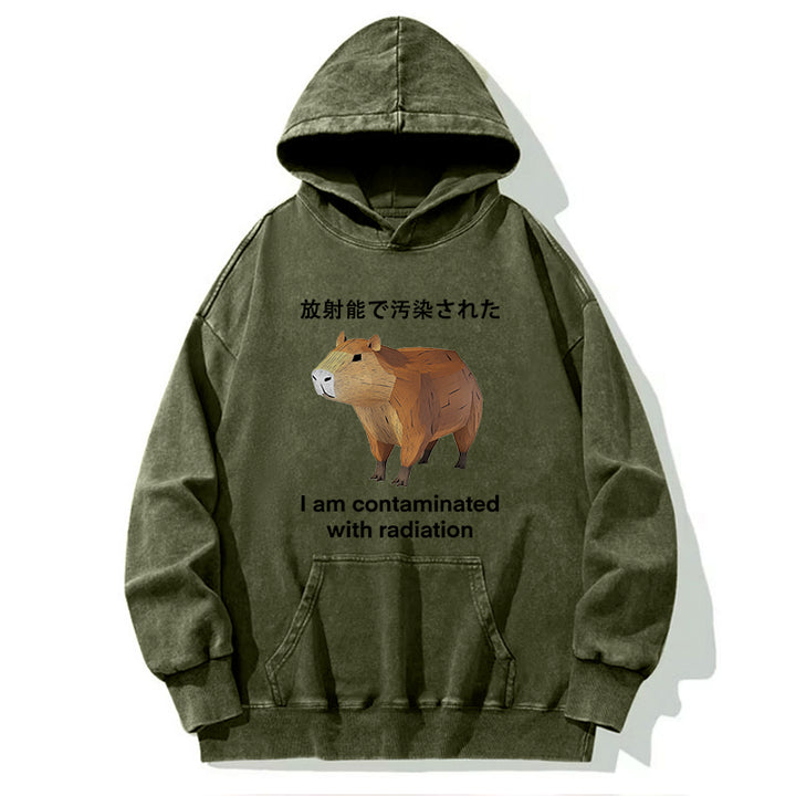 Capybara Contaminated By Radiation Washed Hoodie